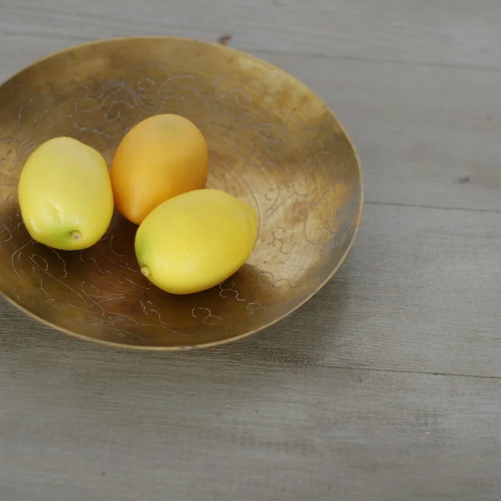 Vintage Brass Shallow Bowl Dish/10
